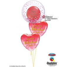 Bukiet 773 Pink Confetti â€žHappy Valentine's Day!â€ Qualatex #57790 48203-2 78539-2